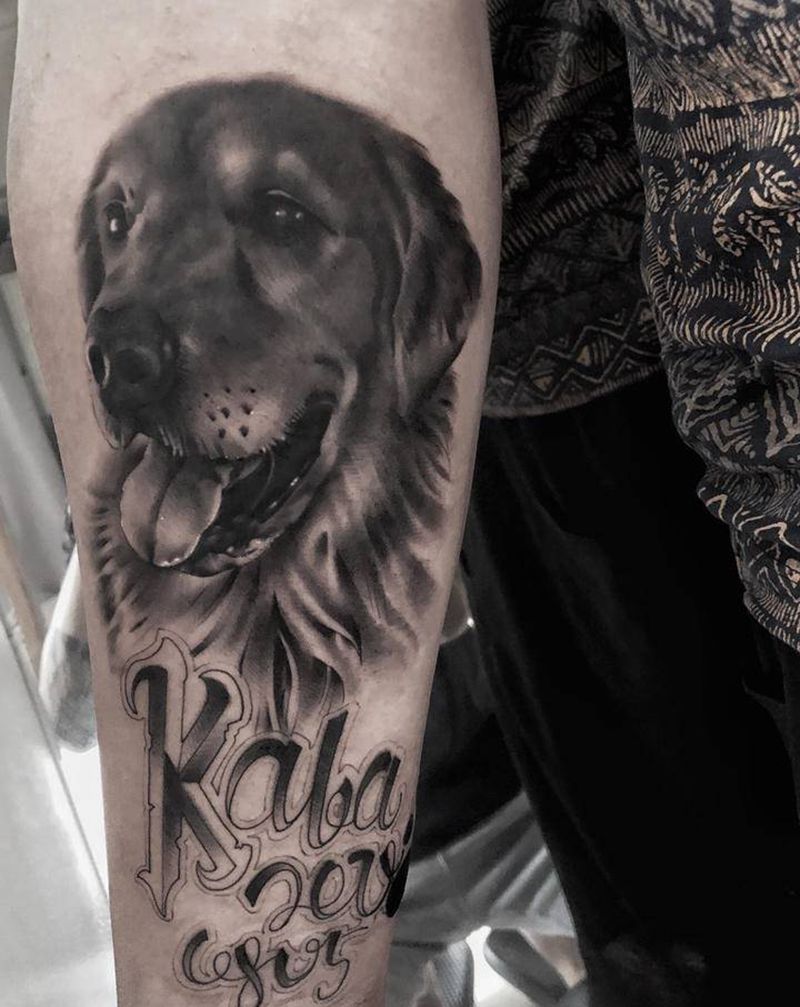 宠物纹身图片_手臂欧美写实纹身图案