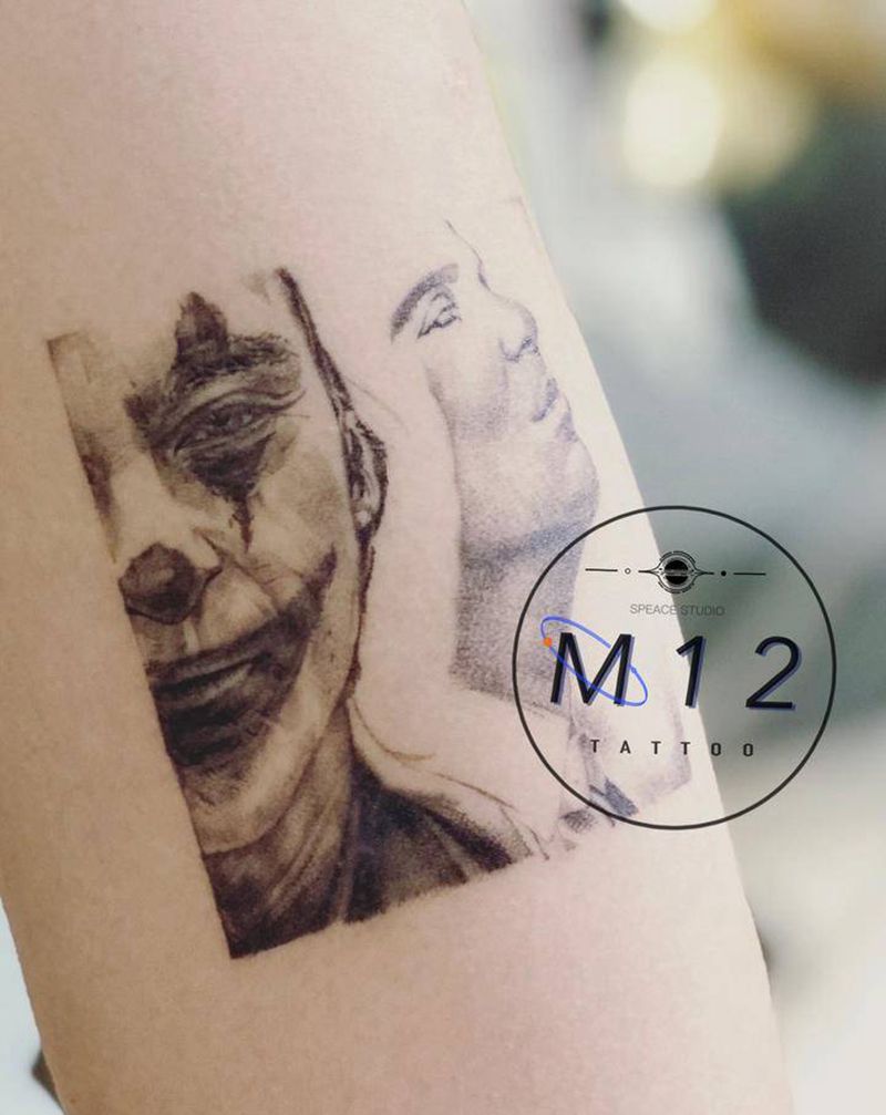 写实小丑纹身图片_欧美写实纹身图案