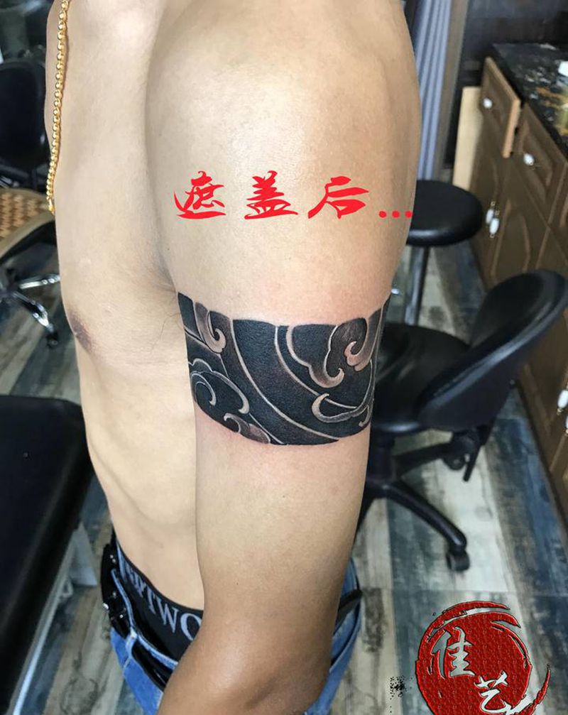 臂环纹身图片_手臂老传统纹身图案