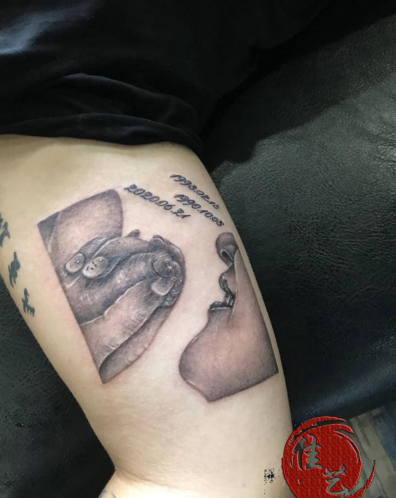 肖像纹身图片_手臂New School纹身图案