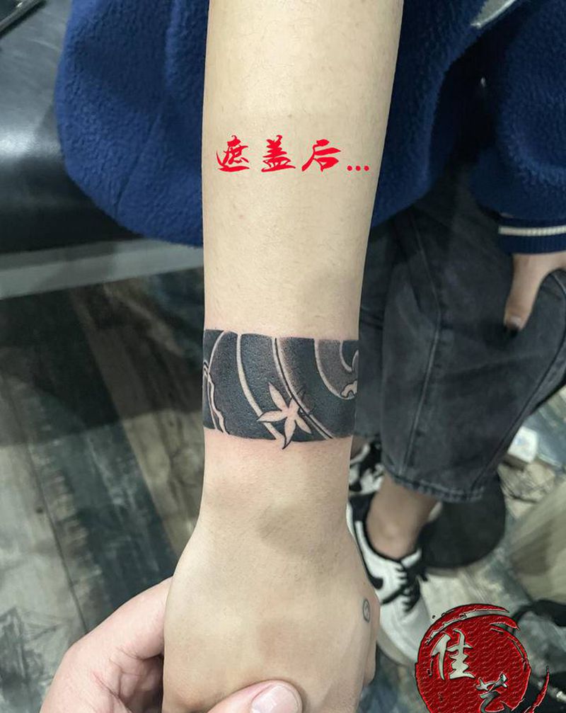 臂环纹身图片_手臂Old School老传统纹身图案