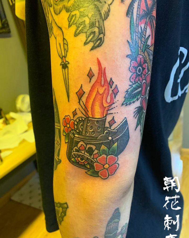 old school拼接纹身图片_手臂Old School纹身图案