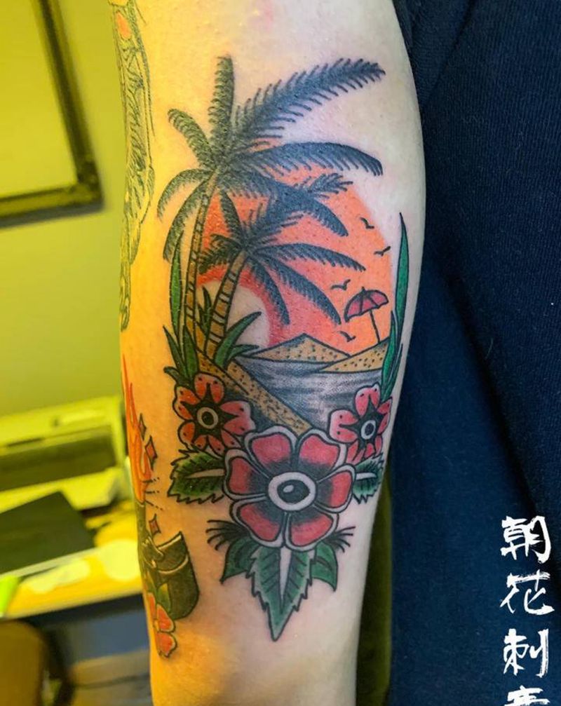 old school拼接纹身图片_手臂Old School纹身图案