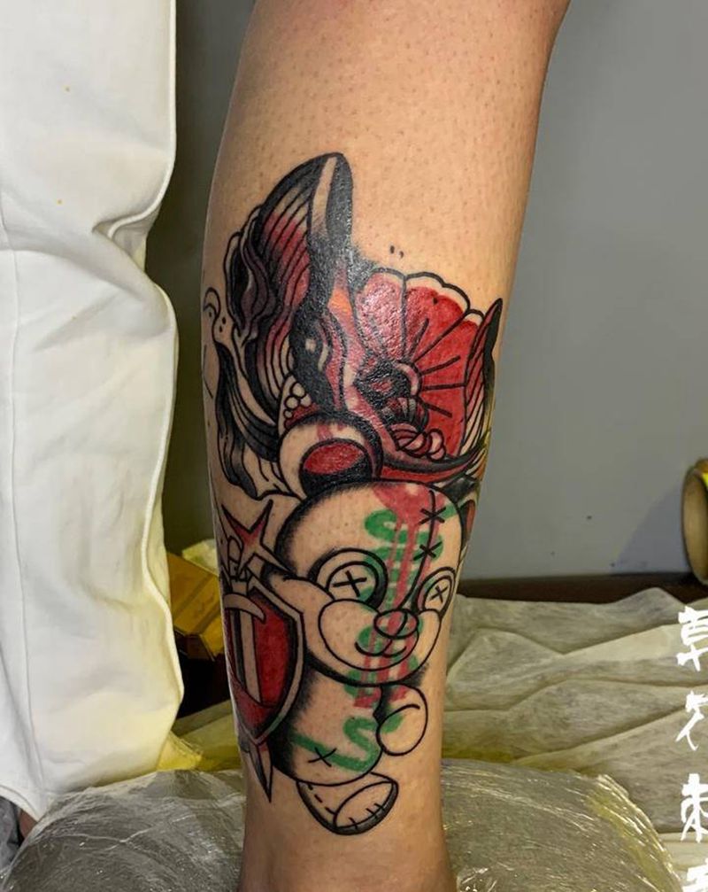 遮盖纹身图片_脚部New SchoolOld School纹身图案