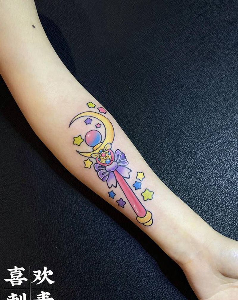仙女棒纹身图片_手臂New School仙女棒纹身图案