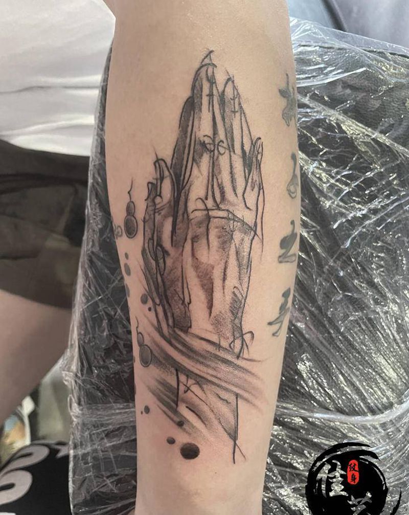 执子之手，与子偕老纹身图片_手臂纹身图案