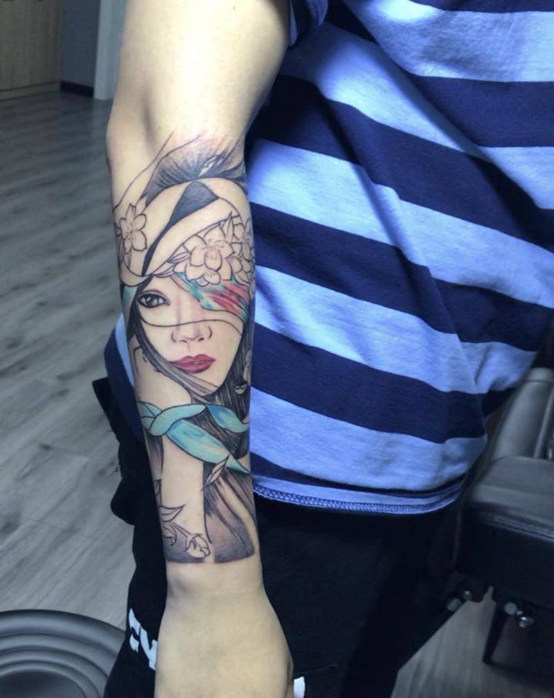 包小臂纹身图片_新传统纹身图案