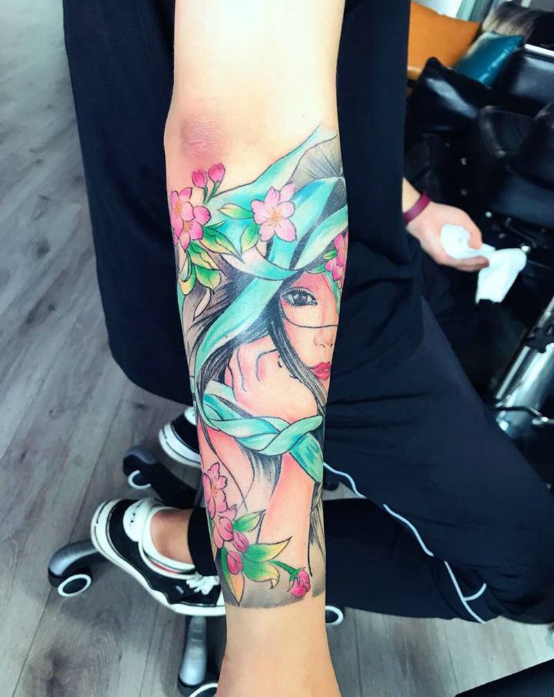 小臂艺妓纹身图片_手臂新传统纹身图案