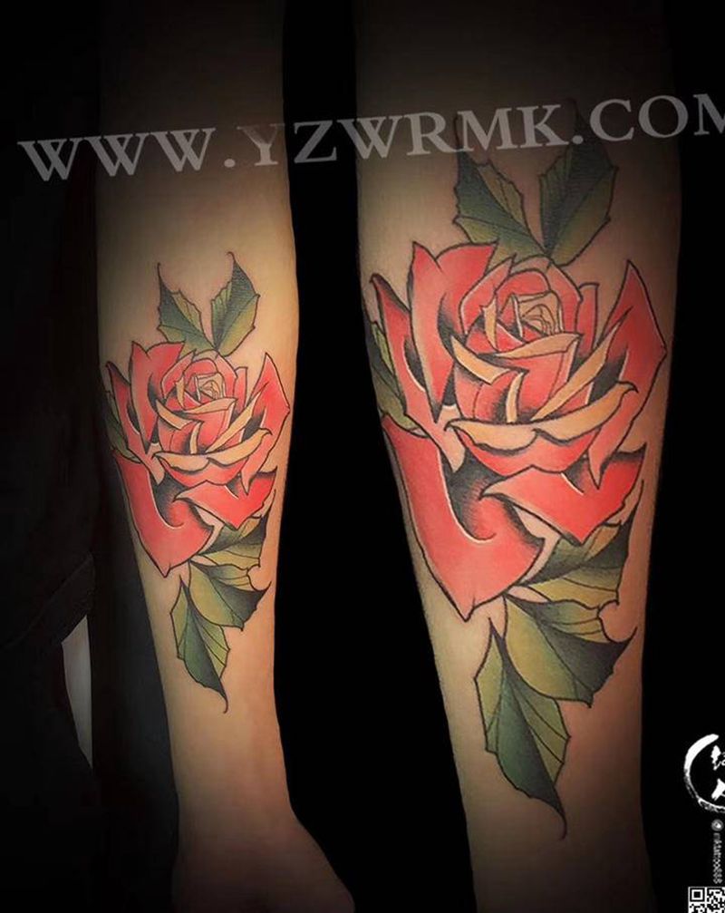 newschool花纹身图片_手臂纹身图案