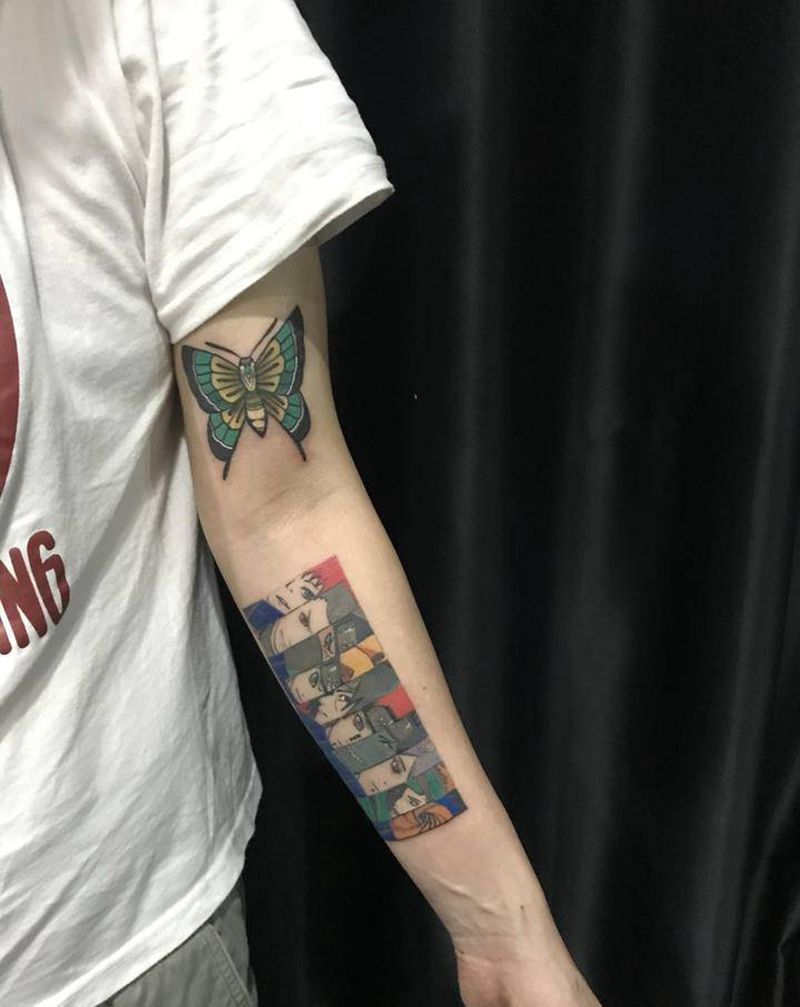 蝴蝶Ｖ火影纹身图片_手臂纹身图案