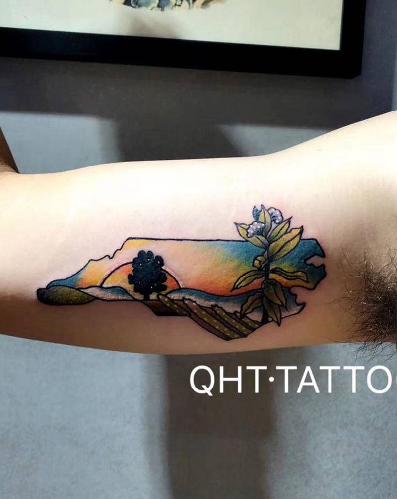 意境纹身图片_手部New School纹身图案