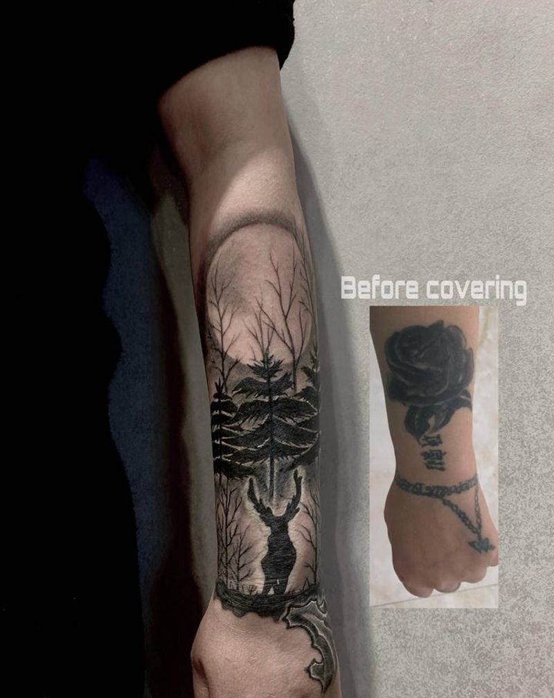 孤独且自由纹身图片_手臂纹身图案