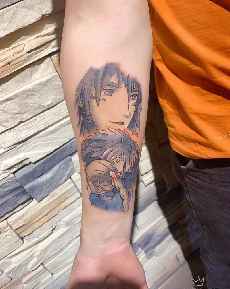 动漫纹身图片_手臂水彩动漫纹身图案