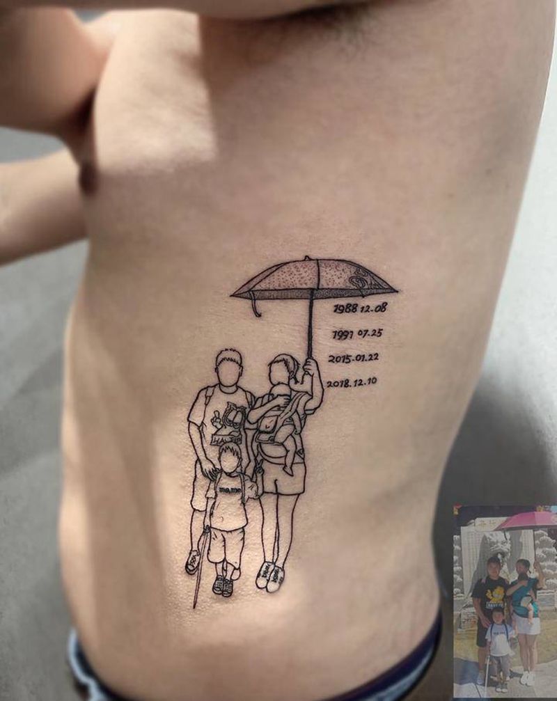 缩影纹身图片_腰部几何纹身图案