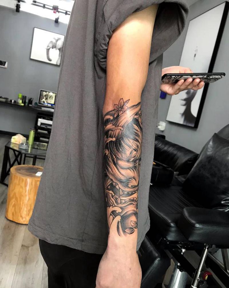 般若纹身图片_手臂新传统纹身图案