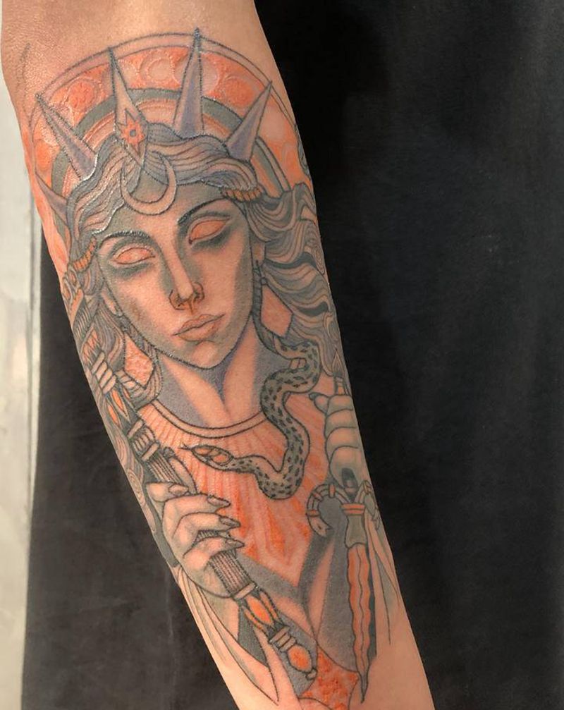 女神纹身图片_手臂纹身图案