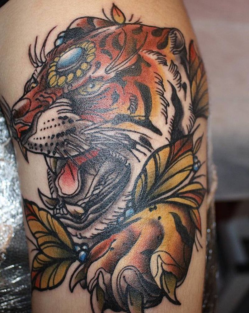 newschool老虎纹身图片_New School纹身图案