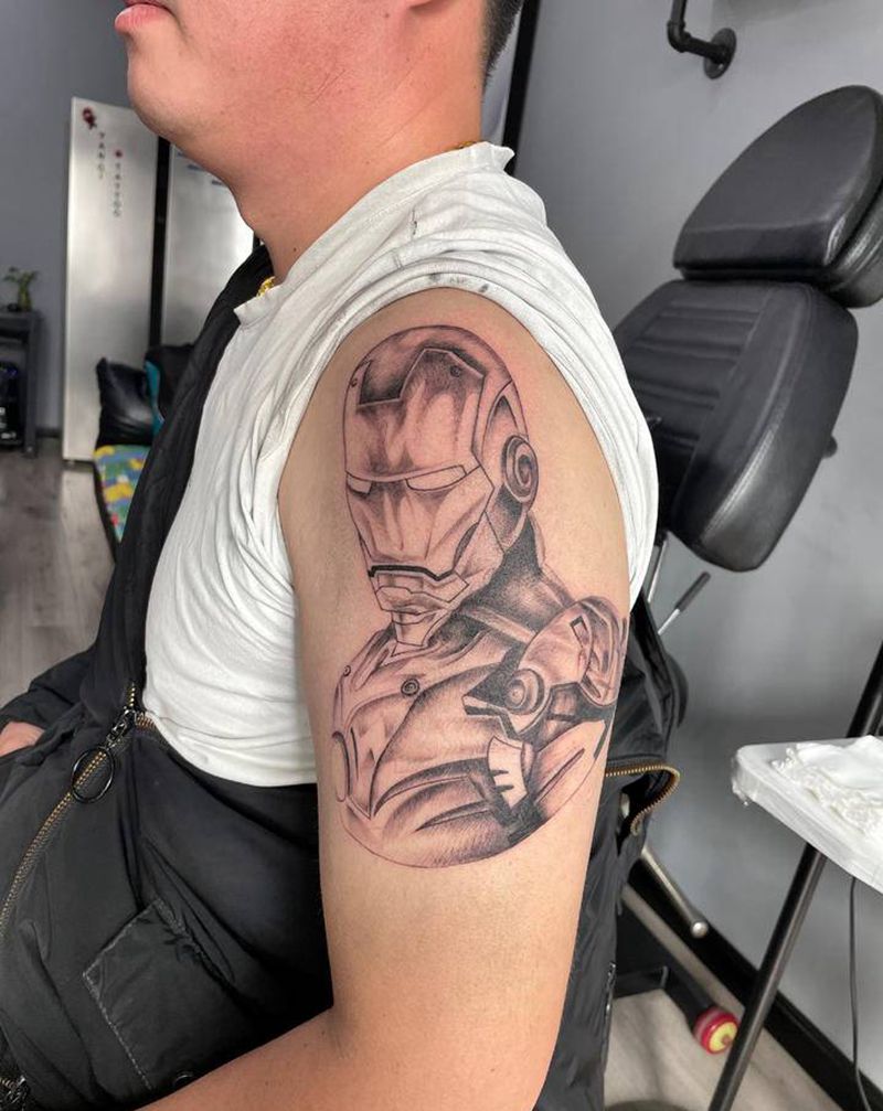 钢铁侠纹身图片_手臂纹身图案