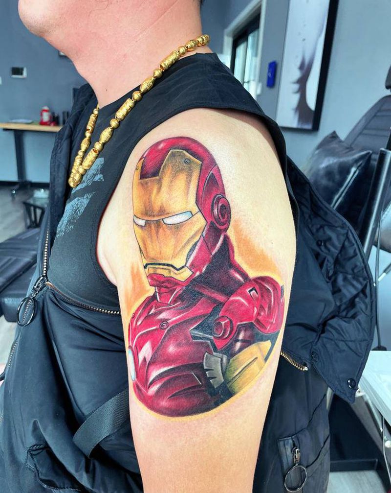 钢铁侠纹身图片_手臂纹身图案