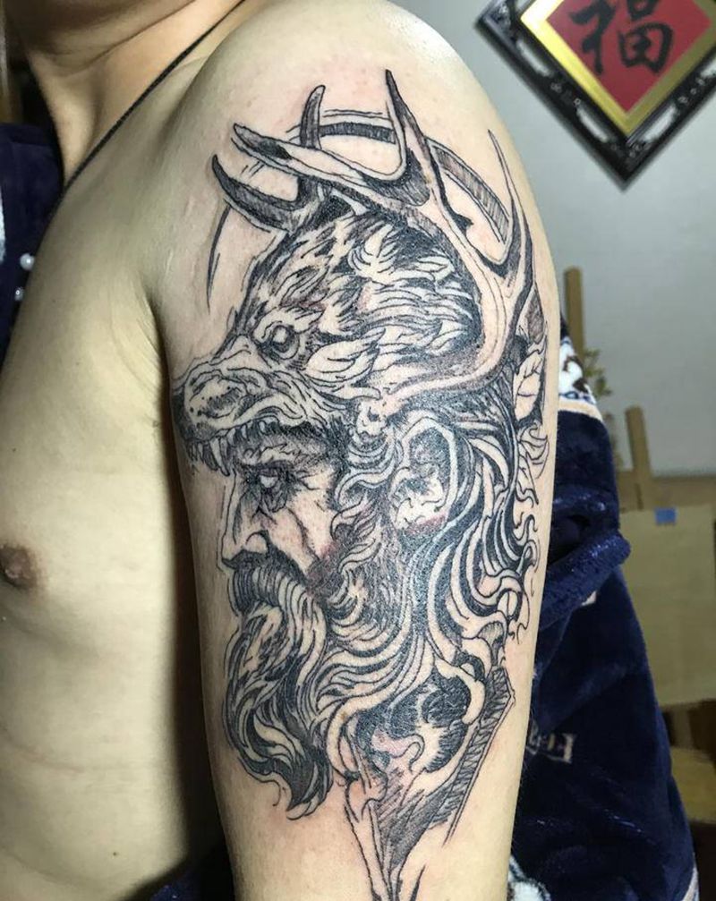 欧式图纹身图片_手臂欧美写实纹身图案