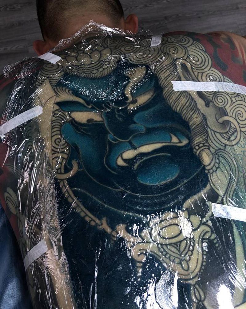 不动明王纹身图片_背部新传统纹身图案