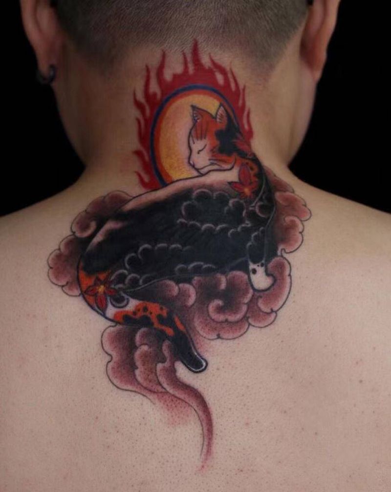 一组小清新纹身图片_脚部水彩Old School纹身图案