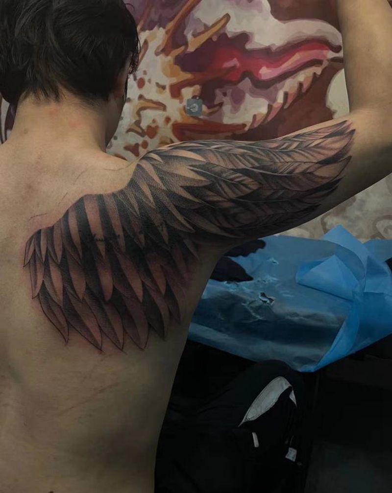 作品集纹身图片_腿部胸部新传统老传统纹身图案