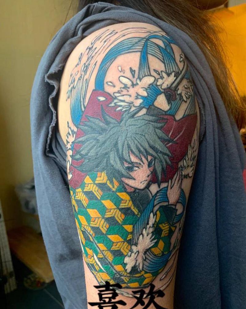 勇子哥纹身图片_手臂New School纹身图案