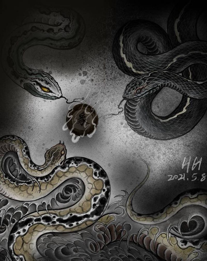 画稿纹身图片_蛇纹身图案