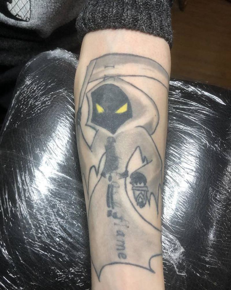 修改死神纹身图片_手臂Old School死神Old school纹身图案