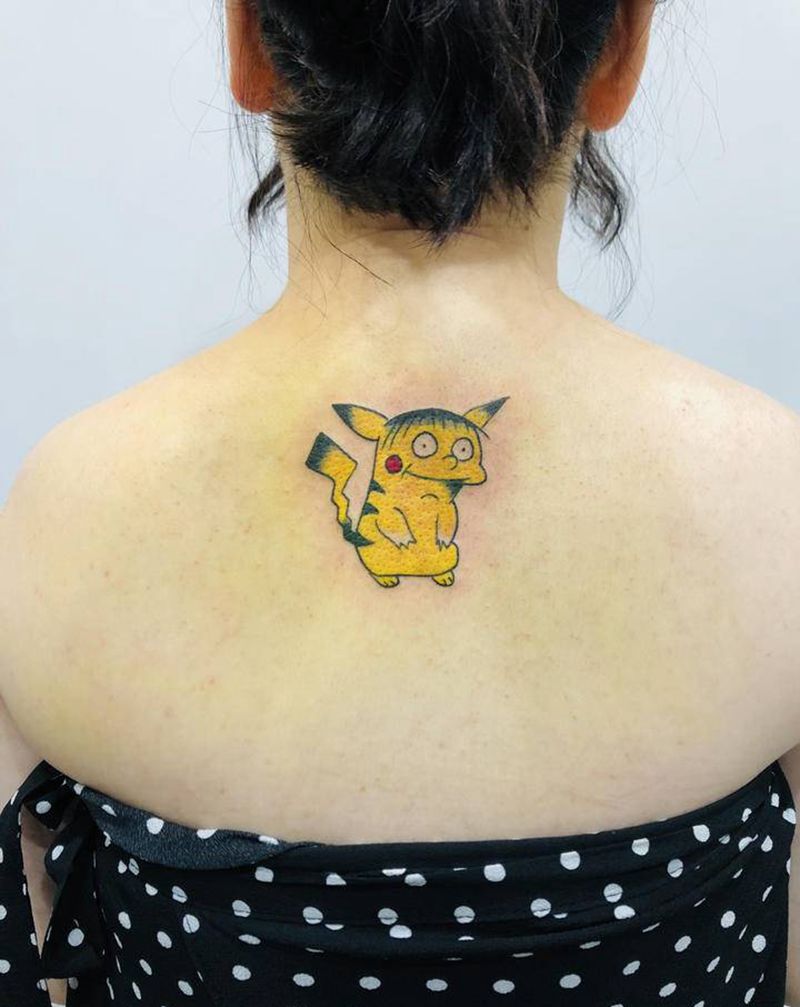 辛普森款皮卡丘。纹身图片_Old School纹身图案