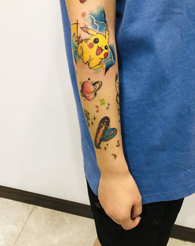 皮卡丘纹身图片_New School纹身图案