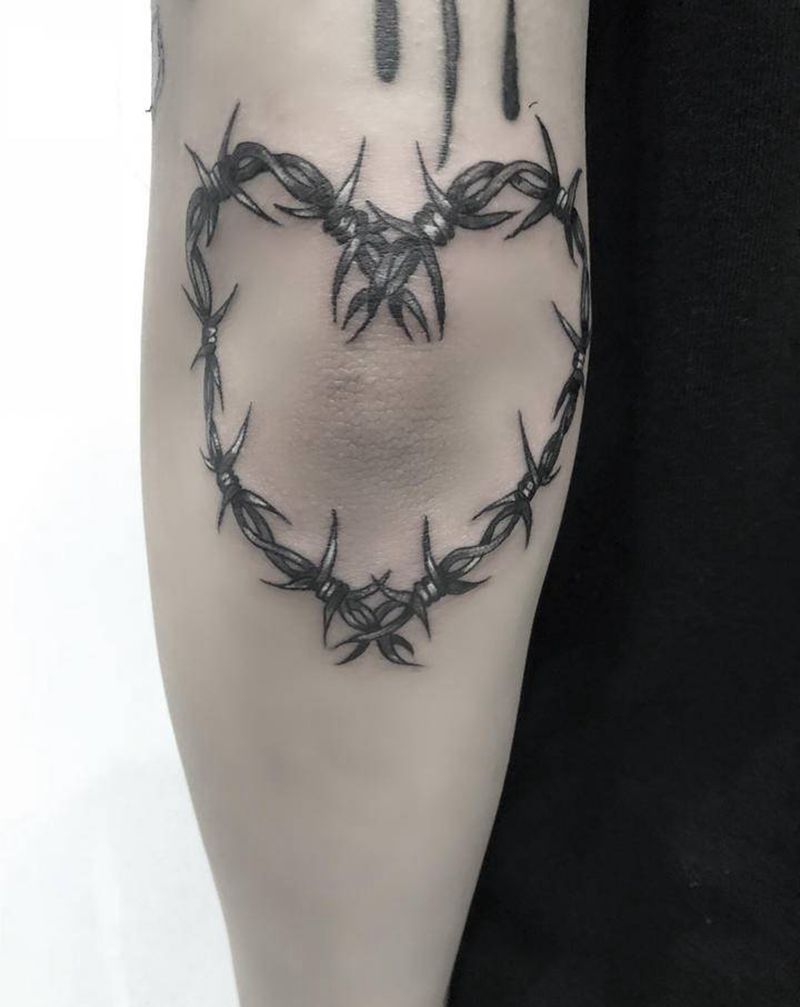 铁丝护肘纹身图片_手臂Old SchoolNew School纹身图案