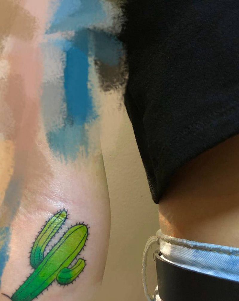 仙人掌。纹身图片_手臂New School纹身图案