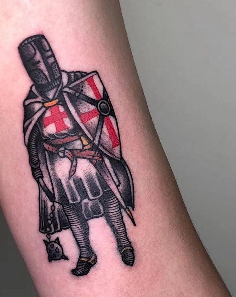 武士纹身图片_手臂Old School纹身图案
