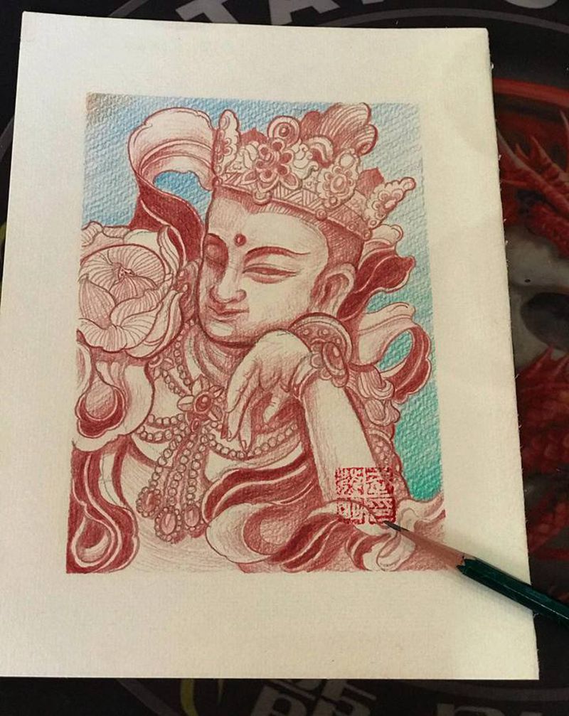 走个速写纹身图片_肩部新传统纹身图案