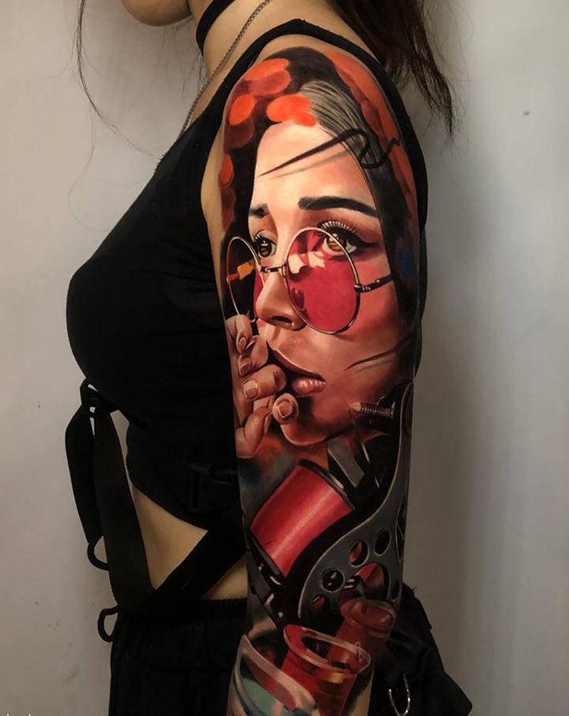 欧美写实纹身图片_手部欧美写实纹身图案