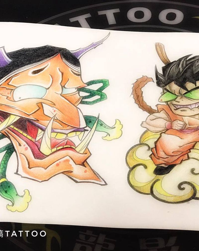 喜欢的可以约起来哦纹身图片_手臂腿部水彩纹身图案