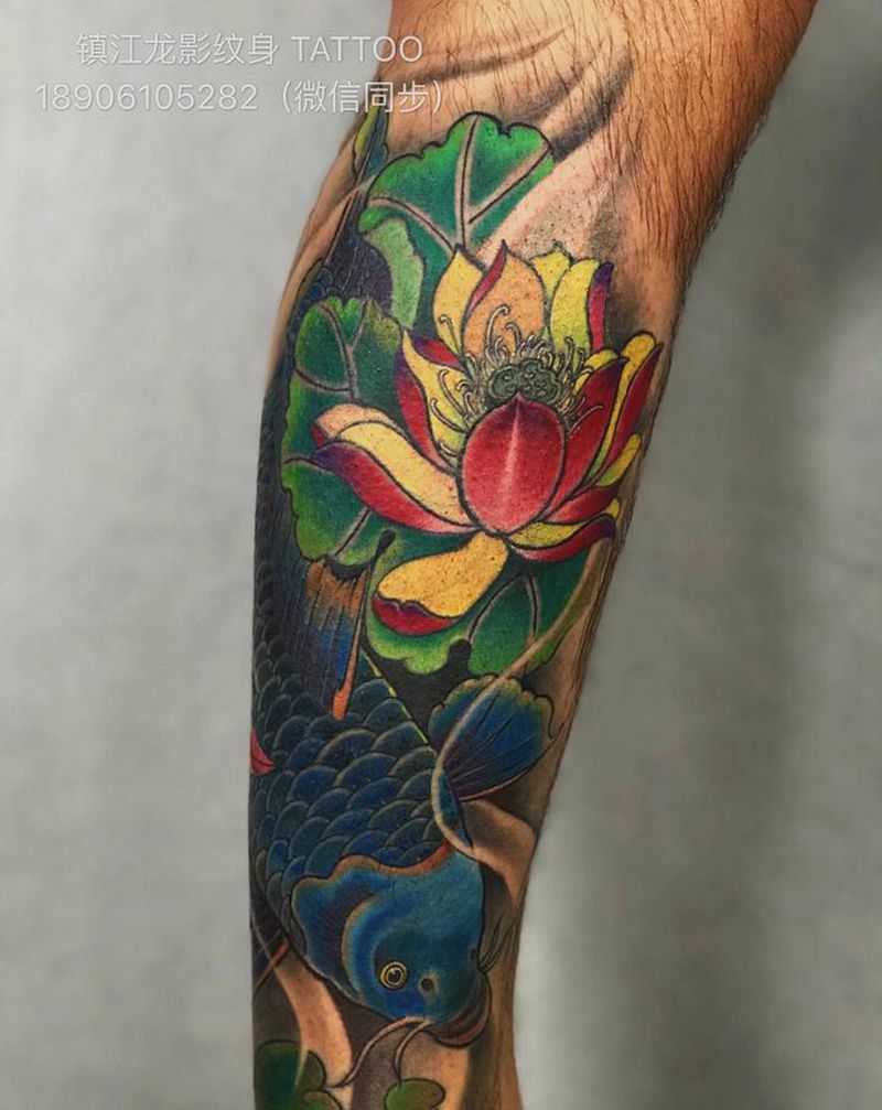 小包腿纹身图片_腿部新传统纹身图案