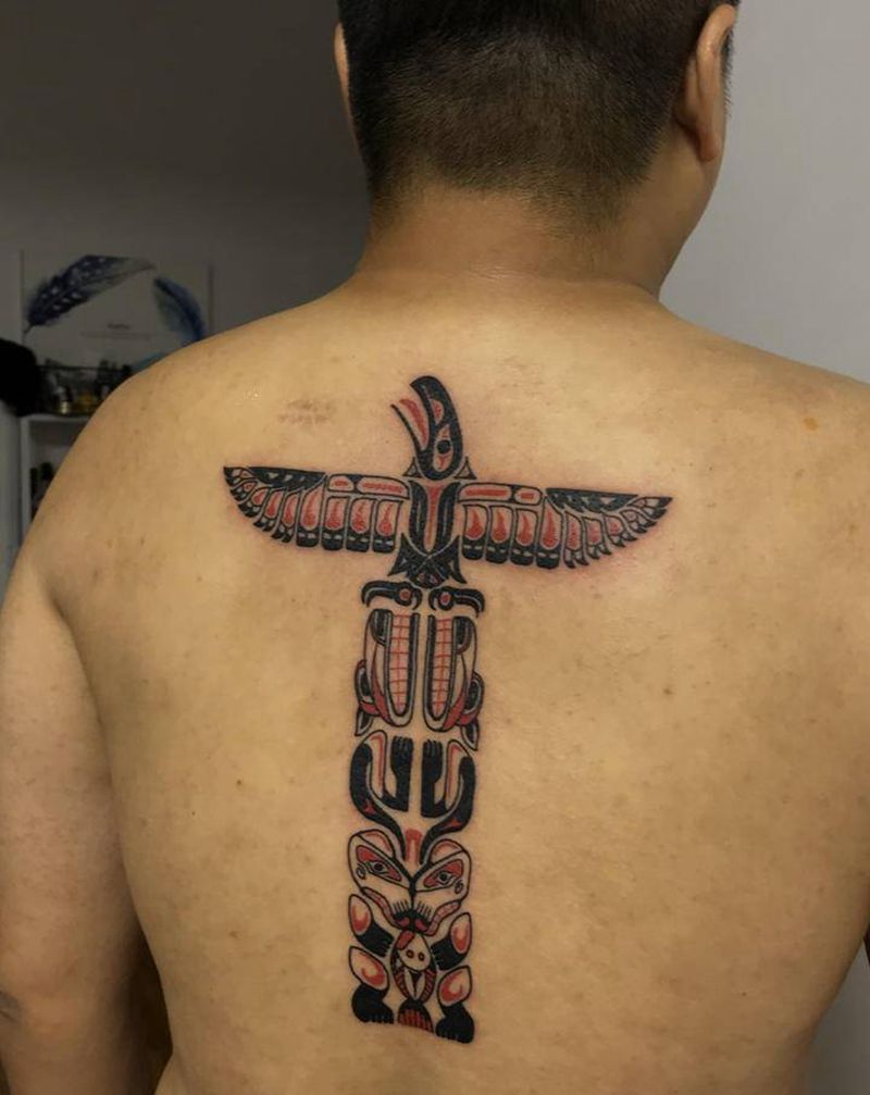 印第安纹身图片_背部图腾纹身图案