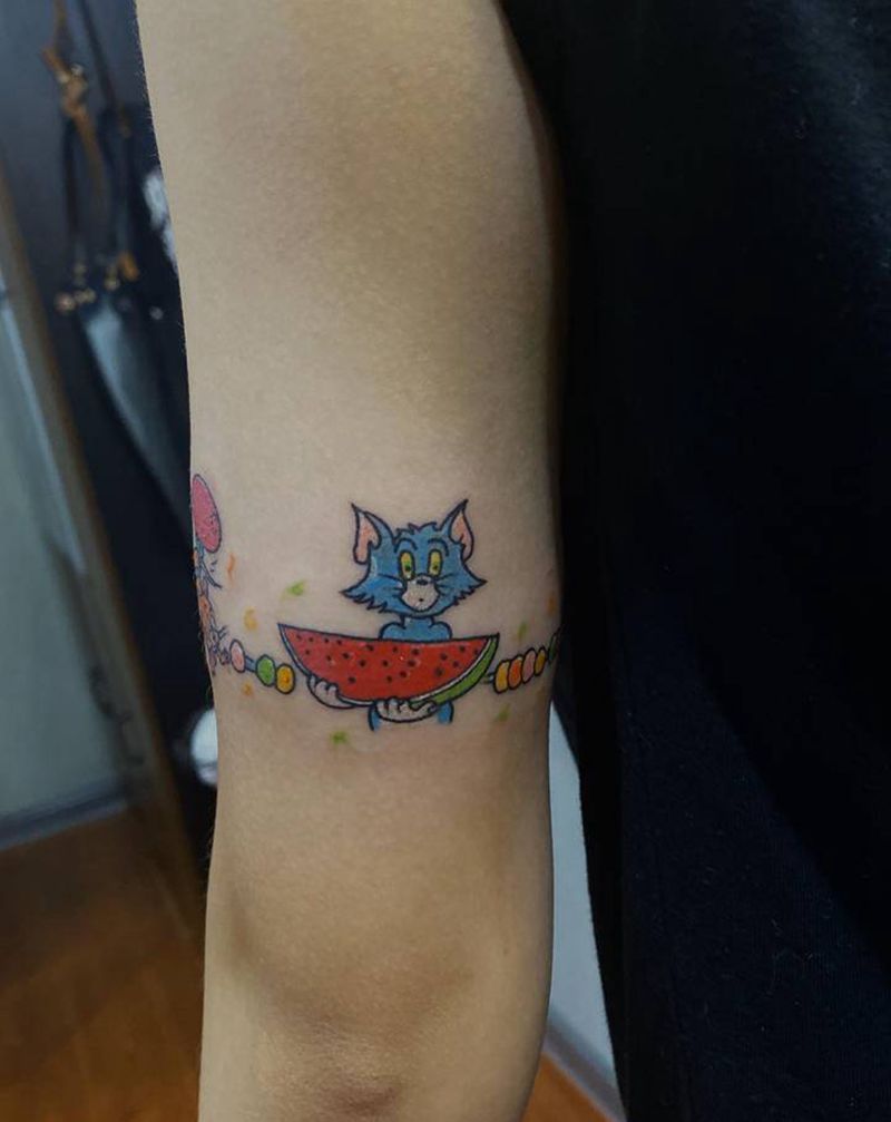 卡通纹身图片_脚部手臂New School纹身图案