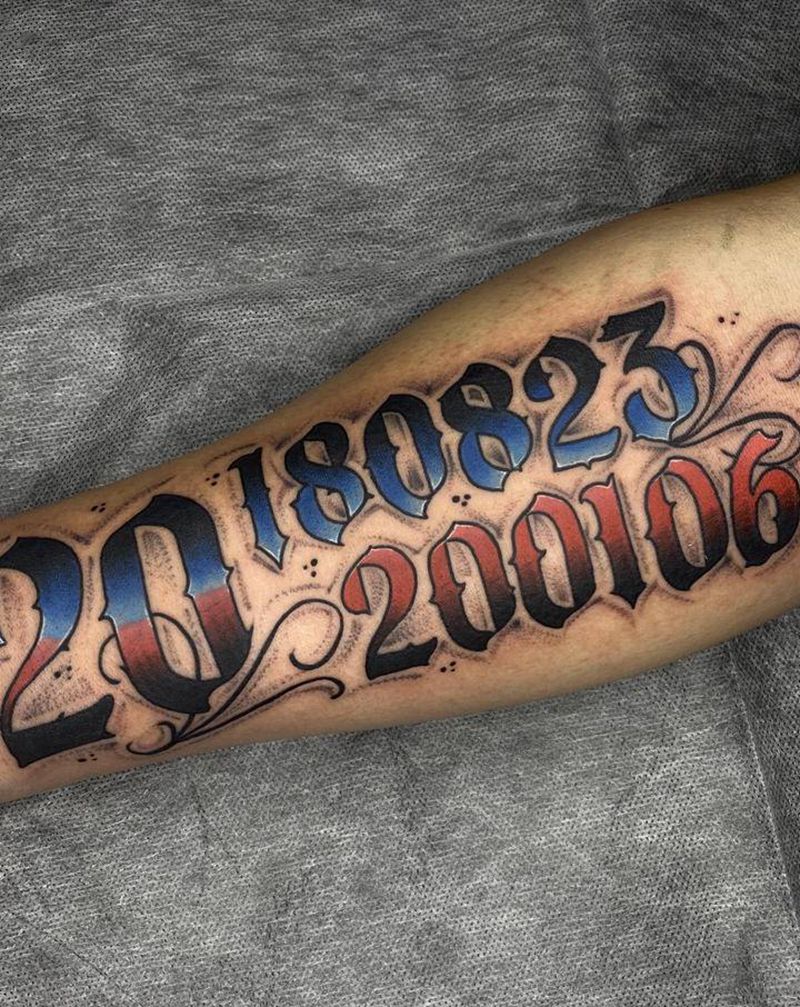 设计纹身图片_手臂花体字纹身图案