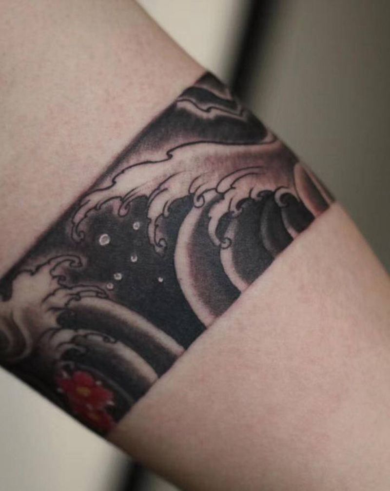 臂环设计纹身图片_手部新传统纹身图案