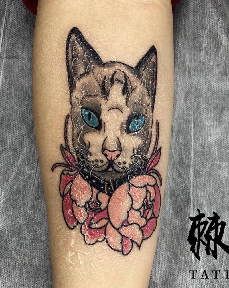 cat纹身图片_手臂New School纹身图案