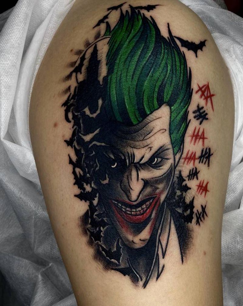 joker纹身图片_手臂New School纹身图案