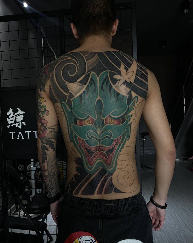 日式老传统纹身图片_背部老传统纹身图案