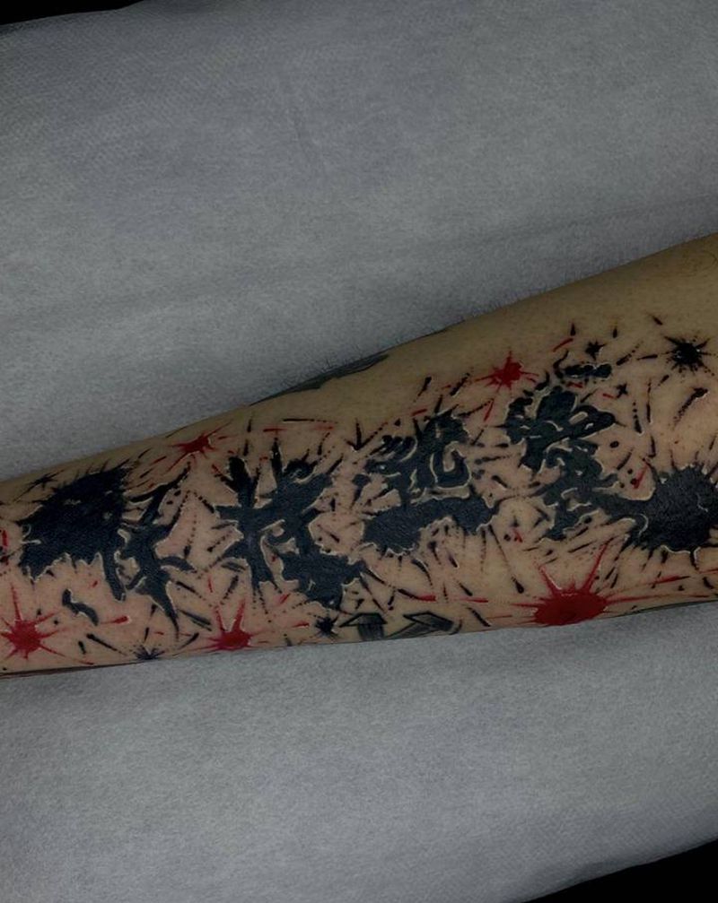 修改纹身图片_手臂水墨纹身图案