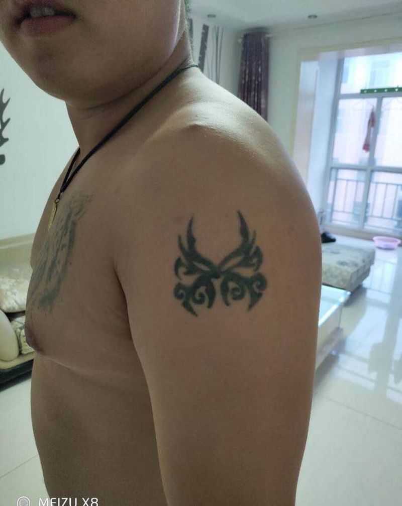 老传统半甲纹身图片_老传统纹身图案