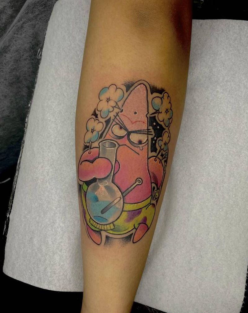 派大星纹身图片_手臂New School纹身图案