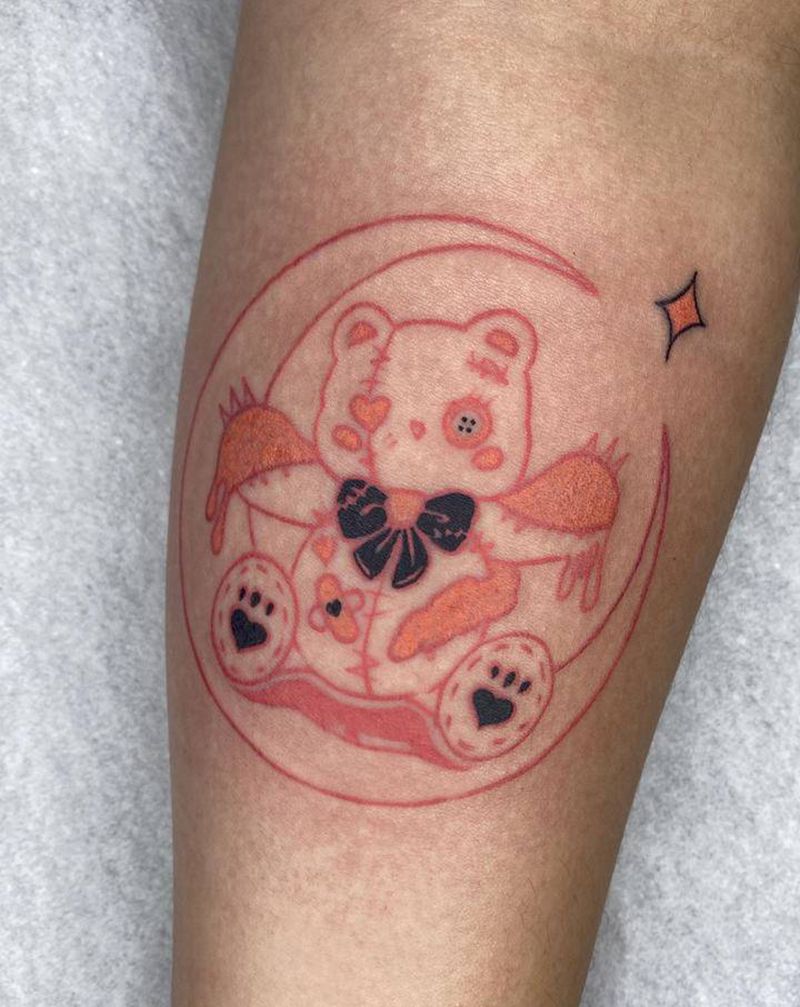 小熊纹身图片_手臂纹身图案
